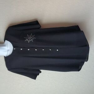 VTG Mode Sara of California black nautical button up blouse Medium